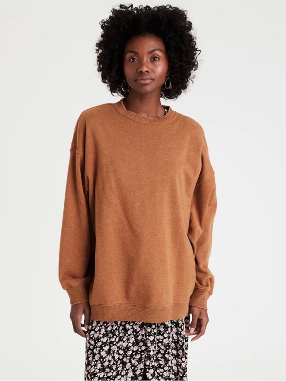 American Eagle Ahh-amazingly Soft Brown Oversized Crewneck